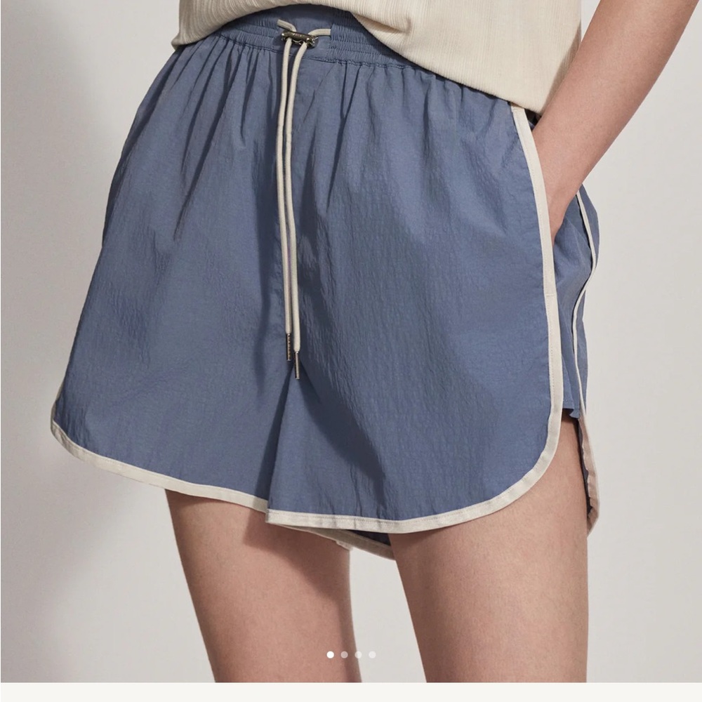 Varley Blue Athletic Shorts stripe